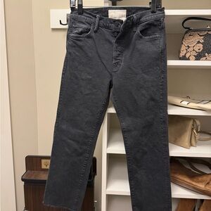 Mother Faded Black Crop Jeans